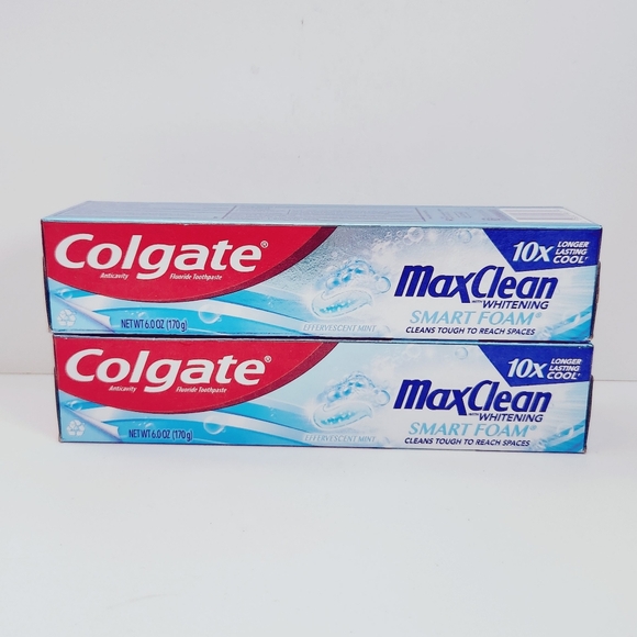 ⭐4/$15 Colgate Max Clean SmartFoam with Whitening Toothpaste Effervescent Mint - Picture 2 of 11